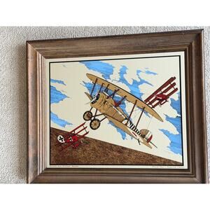 WWI Sopwith Camel Mirror Wall Art 25x21 Framed Aviation Print Biplane Decor